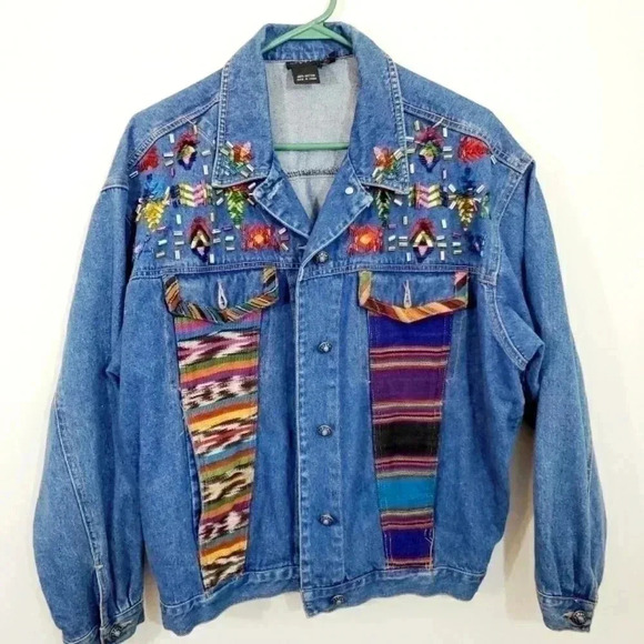 Denim Embroidered Bohemian Jacket - Size 8, Preloved, Excellent Condition* - Picture 3 of 7